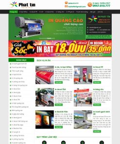 Theme WordPress dịch vụ in bạt, decal