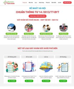 Theme WordPress landing page bán giấy khám sức khỏe