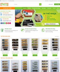 Theme WordPress bán sản phẩm in nhựa, thẻ văn phòng