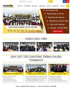 Theme WordPress đào tạo, khóa học mẫu tóc