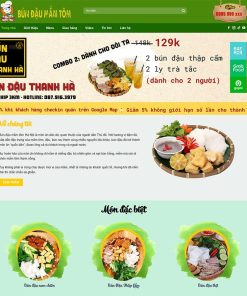 Theme WordPress quán bún đậu mắm tôm