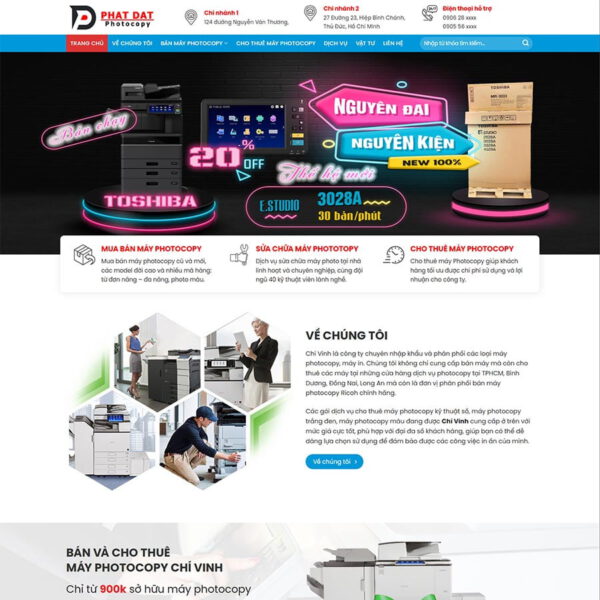 Theme WordPress bán và cho thuê máy Photocopy