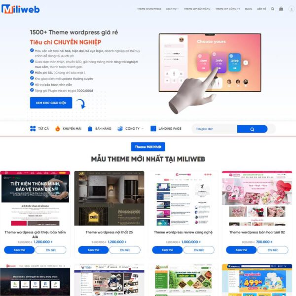 Theme WordPress bán theme, thiết kế website 02