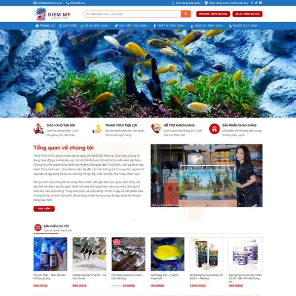 Theme WordPress thủy sinh, cá cảnh 02